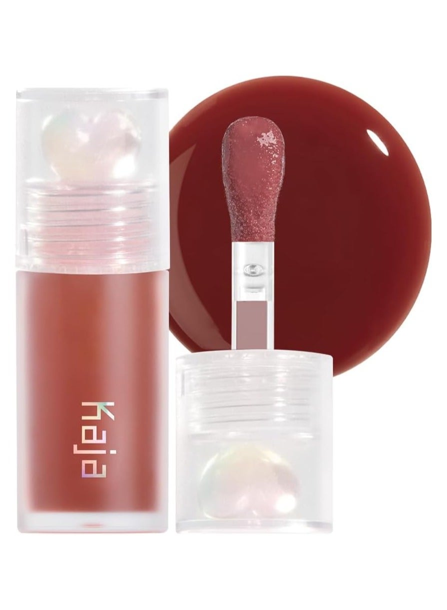 Juicy Glass Lip Oil - Cherry Cola - Clear Tint Gloss Plumper - Hydrating Lightweight Shine with Vitamin Tree Fruit Oil, Vegan Cruelty-Free 4ml