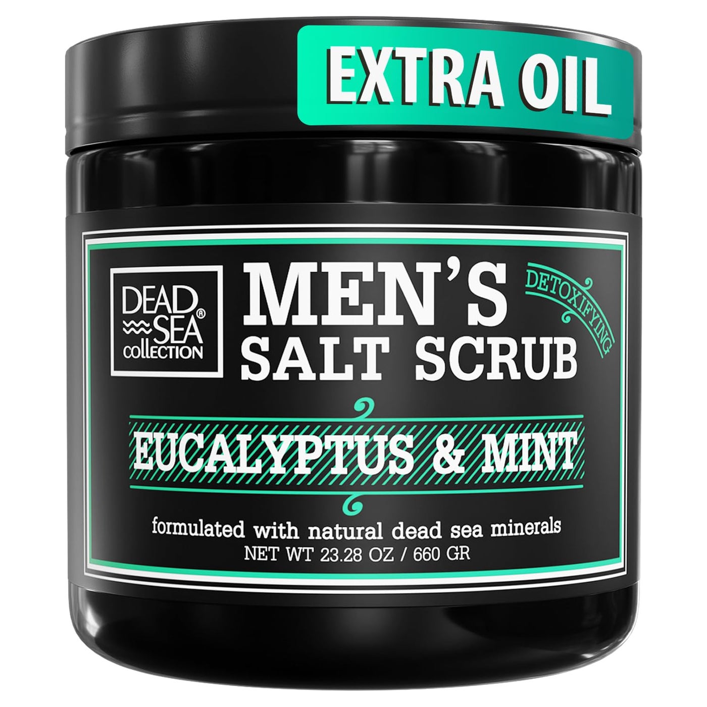 Salt Body Scrub Eucalyptus & Mint For Menâ€“ Moisturizes, Exfoliates & Nourishes Skin â€“ Cleanses & Detoxifies with Dead Sea Minerals â€“ Dead Sea Collection - 23.28 OZ