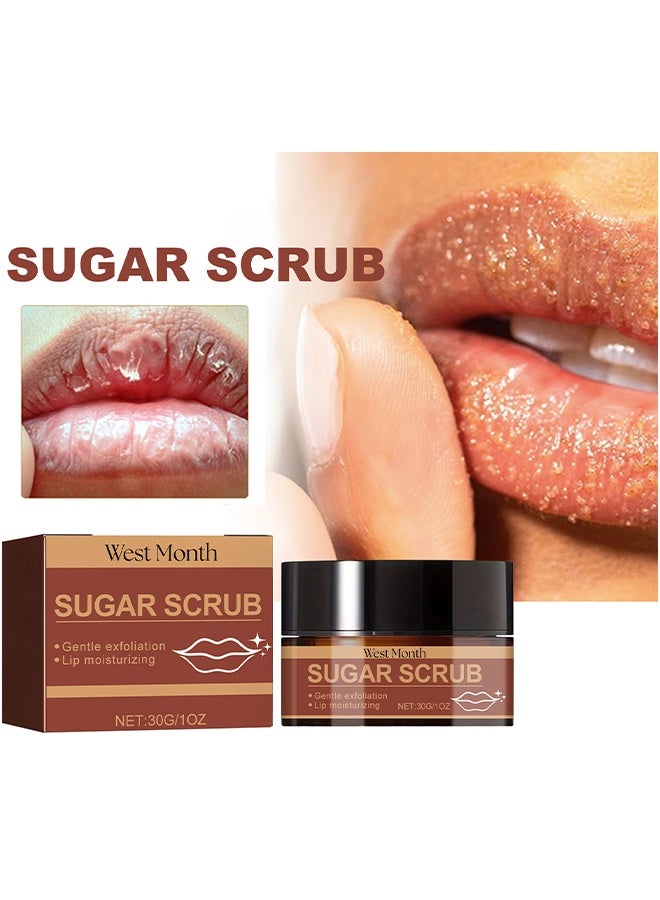 Sugar Scrub，Lip Exfoliator and Moisturizer For Dry Chapped Lips-30G