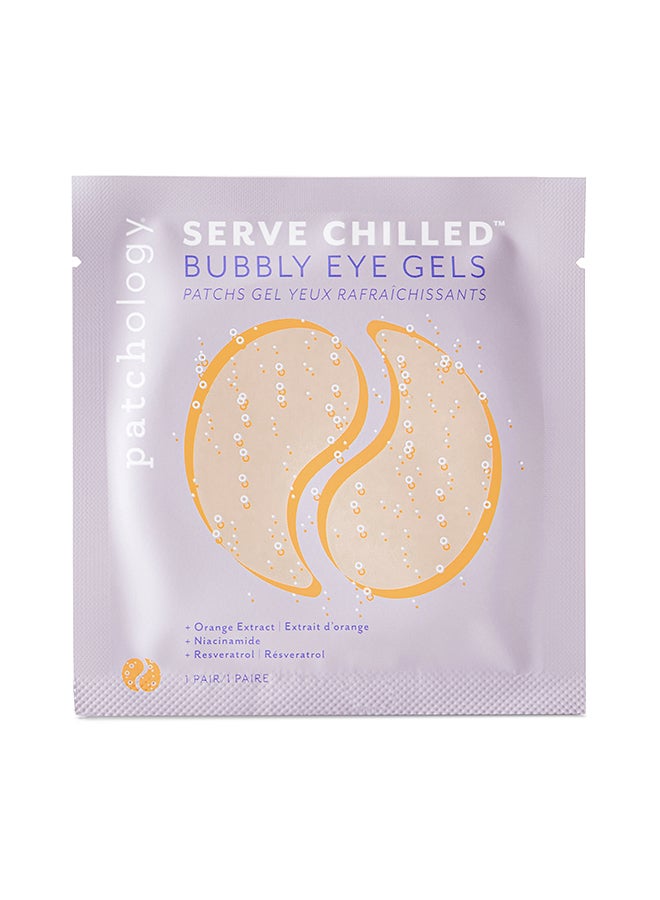 Patchology Serve Chilled Bubbly Eye Gels – Brightening Burst for Tired Eyes, Orange Extract & Niacinamide, Illuminating Patch for Dark Circle Relief 1 Pair