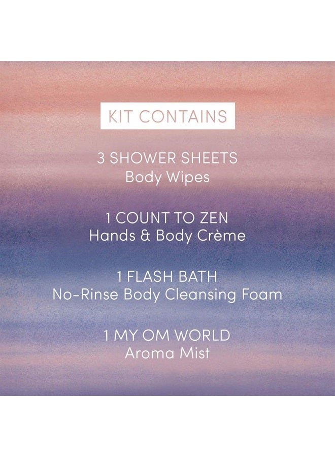 Natural Travel Essentials Kit (7pc kit) Beauty On the Run Travel Size Body Care Kit - Cleanse, Refresh, Hydrate - Save Time & Relieve Stress - All Natural, Paraben-Free, Cruelty-Free