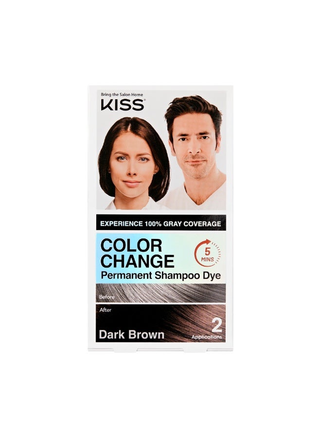 Kiss Color Change Shampoo Dye Dark Brown KCCS02