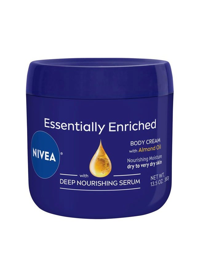 Essentially Enriched Body Cream, Moisturizing Cream for Dry and Very Dry Skin, Enriched with Deep Nourishing Serum and Almond Oil 13.5 Oz Jar