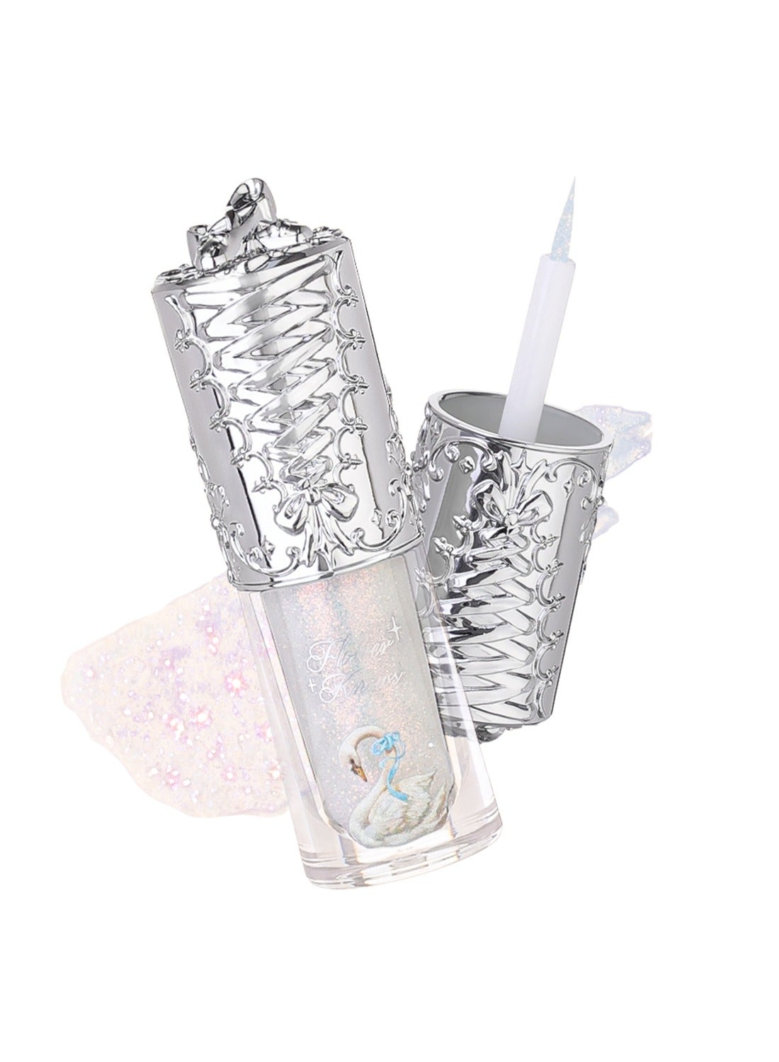 Swan Ballet Liquid Eyeshadow Pearl Fine Glitter Long-Lasting Quick Dry Shimmer Dust Skins Eyeshadow 4g (04 Perfect Blossom)