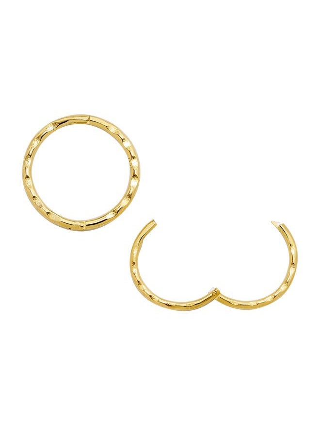 (10mm) 925 Solid Sterling Silver Australian Made Faceted Hinged Sleeper Earrings Nose Lip Septum Tragus Hoop Segment Ring Nickel Free Hypoallergenic