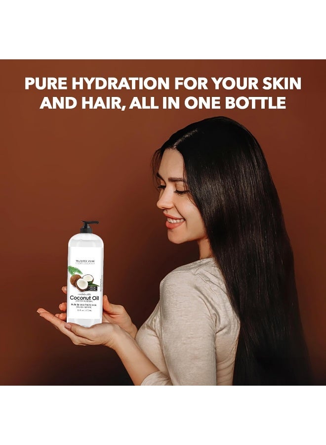 Majestic Pure Fractionated Coconut Oil Pack of 2 | 473ml Each | Pure Liquid Coconut Oil | Carrier & Massage Oil | Dilutes Essential Oils | For Skin, Hair, Lip & Body Care - image 5