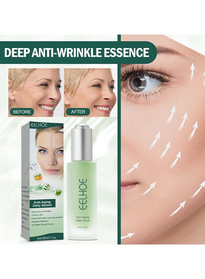 Anti-Aging Daily Serum, Advanced Deep Anti Wrinkle Serum, Hyaluronic Acid Serum for Face, Anti-Aging Brightening Face Serum, Anti-Dark Spots and Brightening Serum, Firming, Plumping, Repair, Moisturizing 30ml