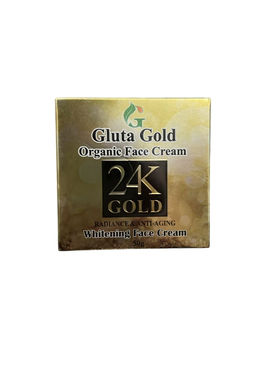 Organic Face Cream 24k Gold Radiance And Anti Aging Whitening Face Cream 50g