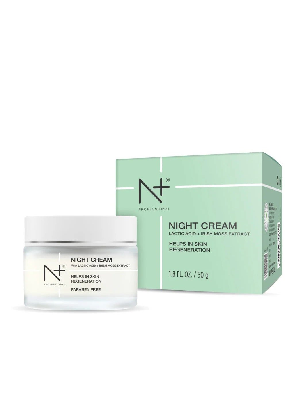 N Plus Professional Night Cream – Enriched with Lactic Acid, Irish Moss Extract & Cinnamon Extract, Soothes & Hydrates Skin Overnight, Promotes Skin Cell Renewal, 50ml