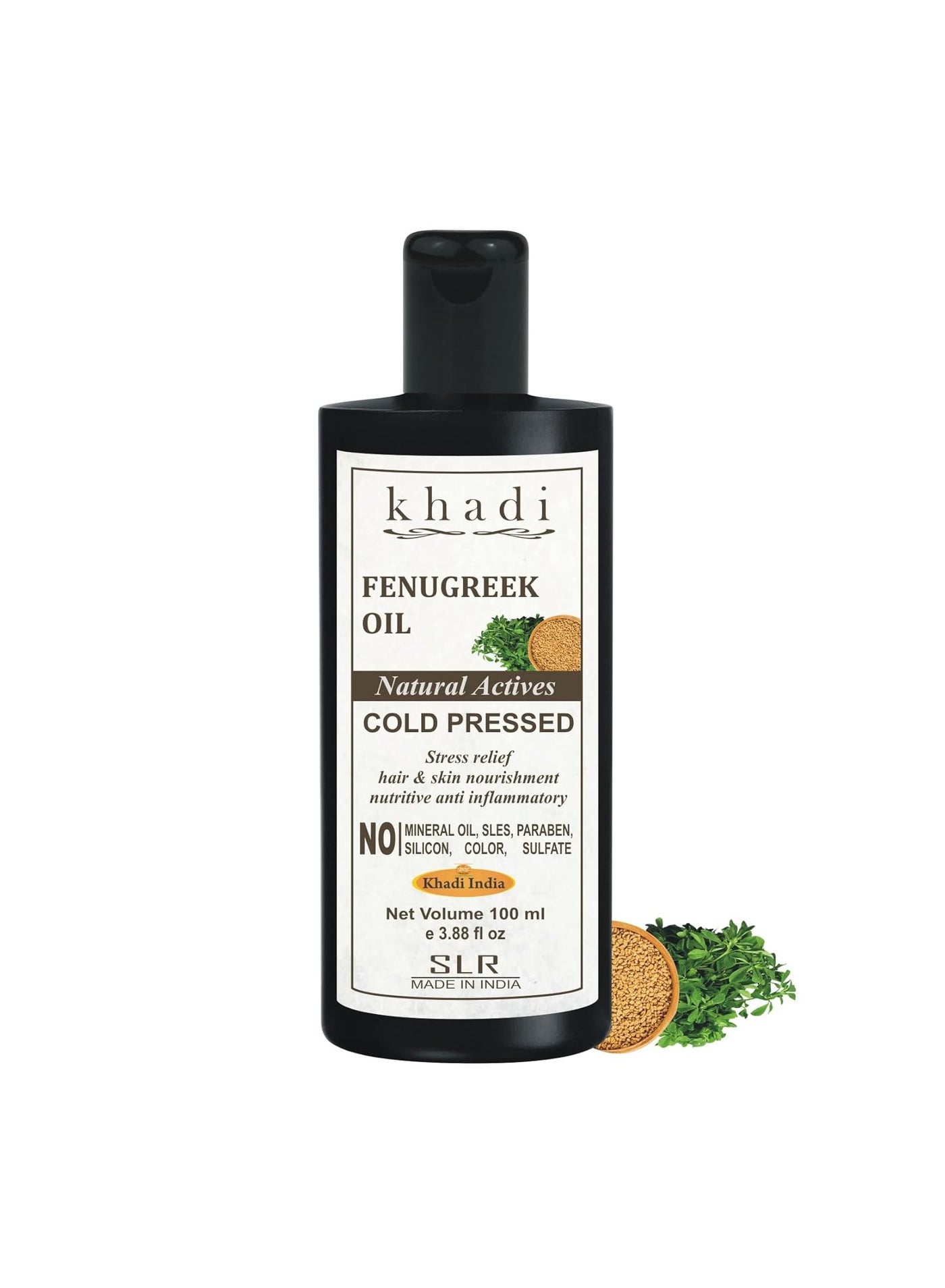 SLR Khadi Fenugreek Oil Cold Pressed - For Hair & Body Massage Oil - 100 Ml (Pack Of 1)