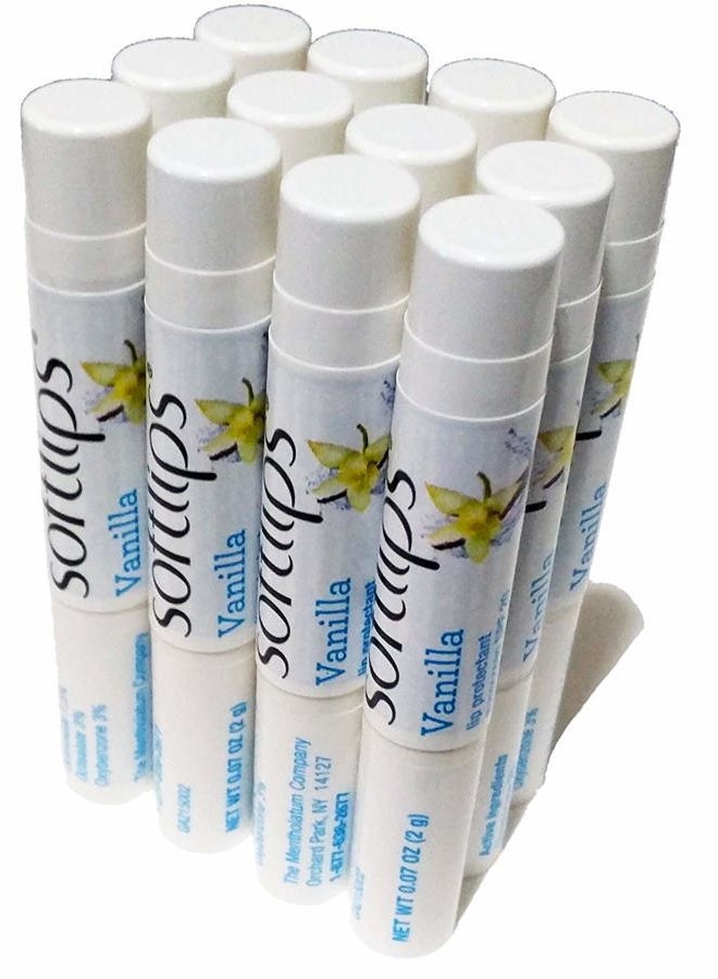 Softlips Lip Balm Protectant SPF 20, Vanilla (Pack of 12 Sticks)