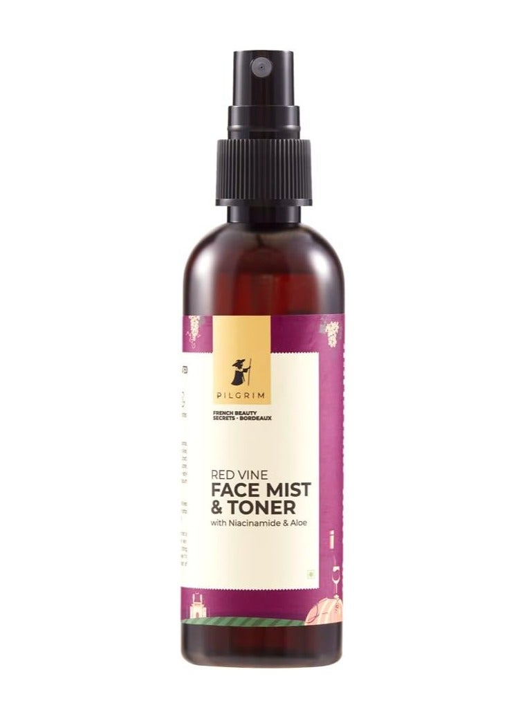 Pilgrim Alcohol Free Red Vine Face Toner, Face Mist Spray For Anti Ageing, Glowing Skin, Dry, Oily Skin, Men & Women,100ml