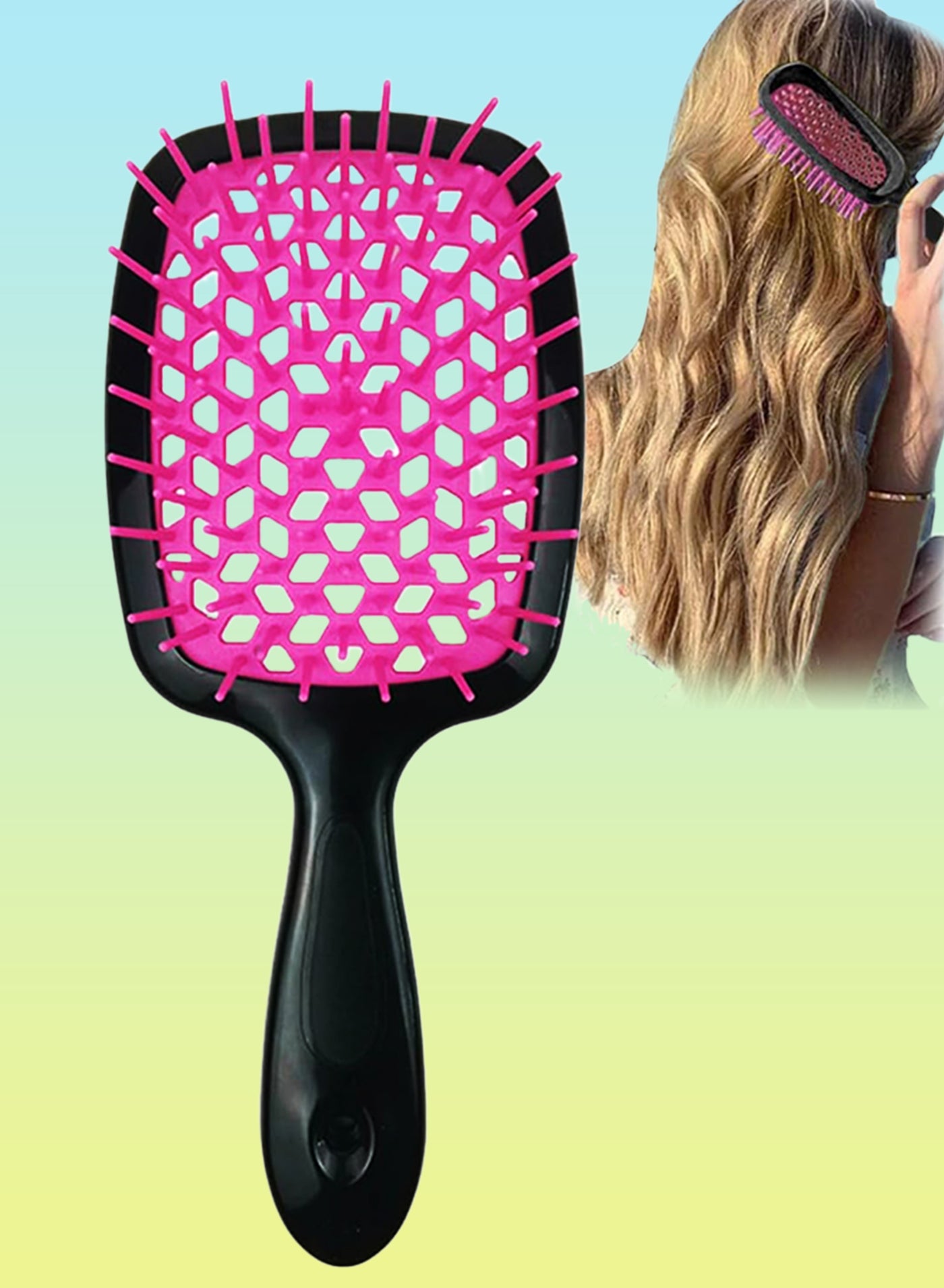 Detangler Brush Gentle and Effective Detangling on Wet or Dry Fragile Hair Types Ultra light Detangling Brush Ventilated and Antistatic Hairbrush Curl Comb Pink