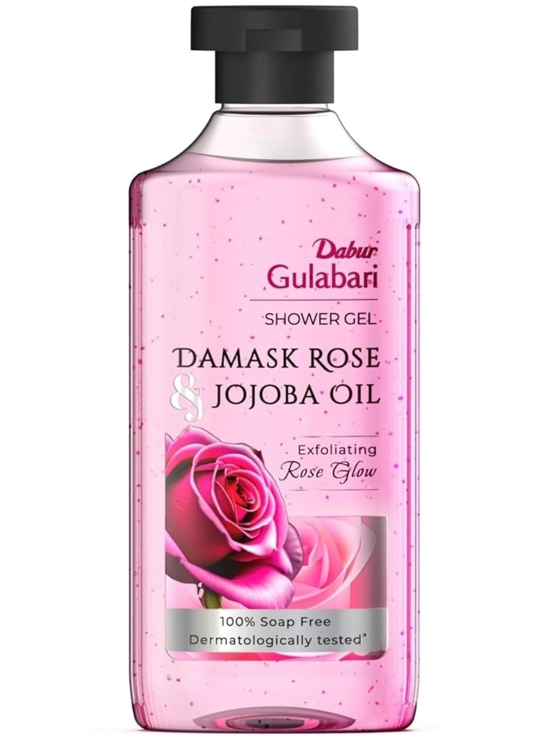 Gulabari Shower Gel-Damask Rose & Jojoba Oil - 250ml | Rose Extract Beads for Exfoliation | Damask Rose Fragrance | No Parabens & Silicones | 99% Pure Glycerine | 100% soap free body wash