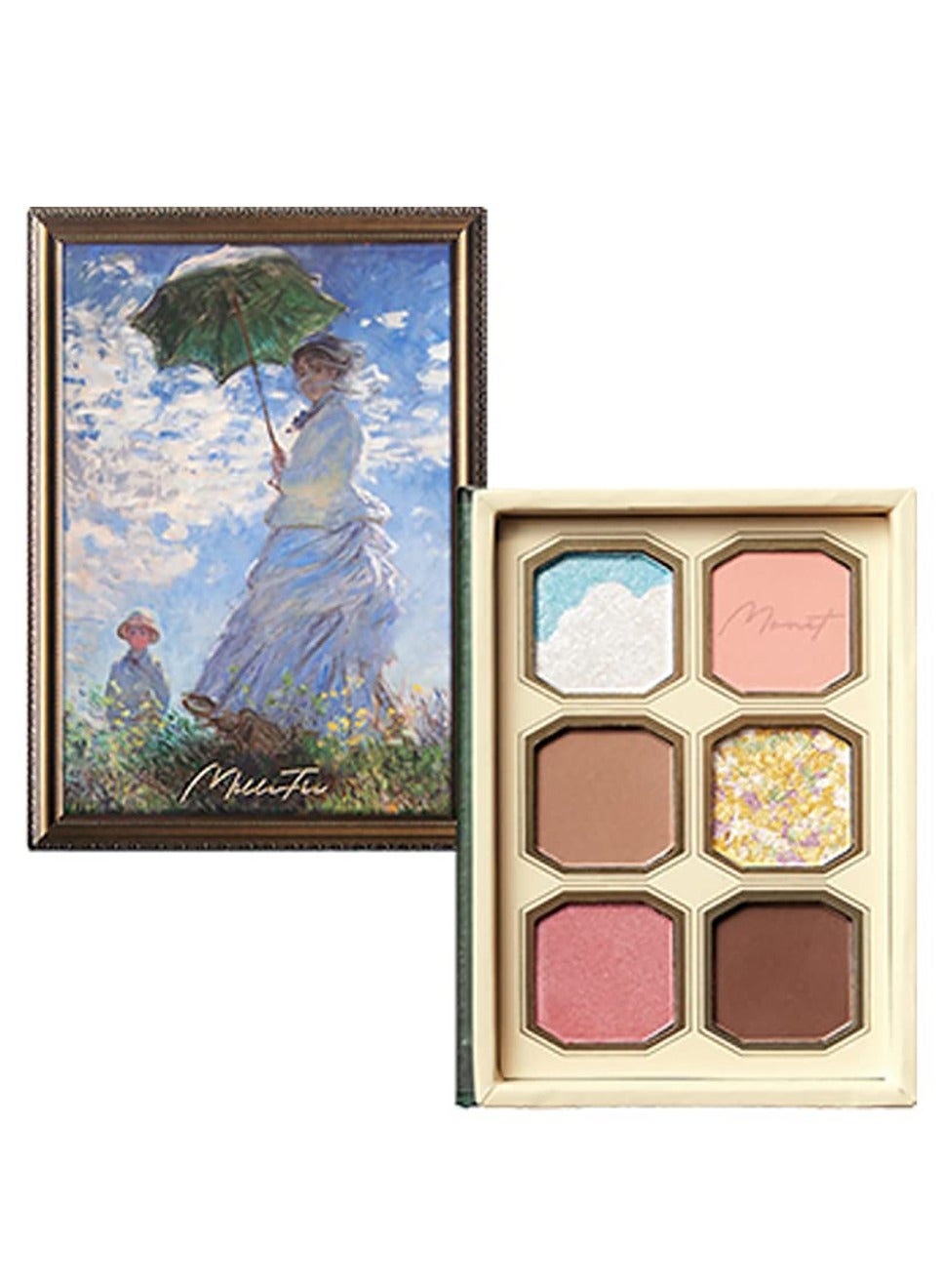 Painting Eyeshadow Palette 6 Shades Matte and Shimmer Finishes Pressed Powder Makeup Palette-04 Woman With A Parasol