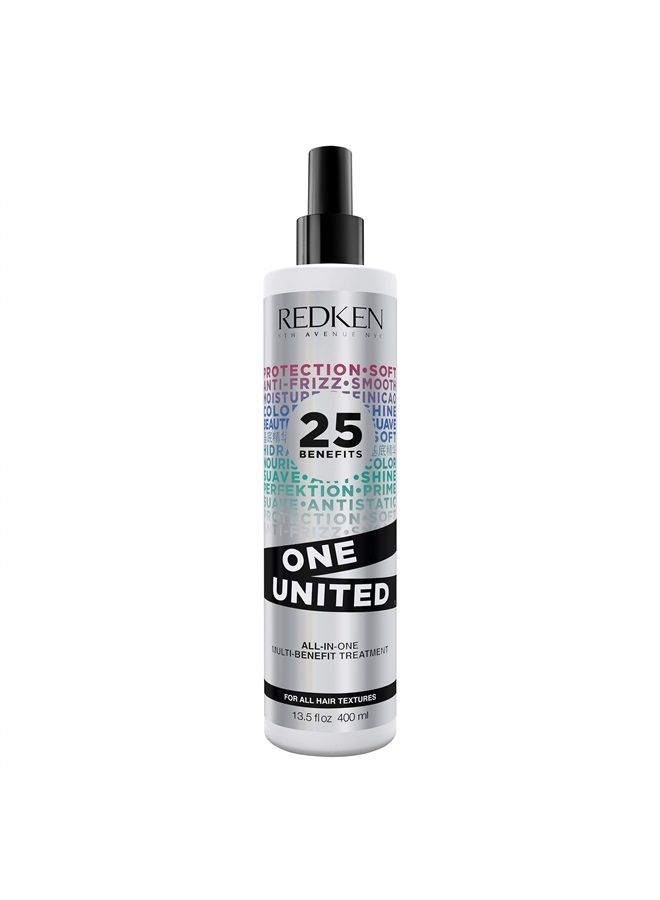 Redken One United All-In-One Leave In Conditioner | Multi-Benefit Leave-In Hair Treatment | Heat Protectant Spray for Hair | Detangles and Smooths Frizz | For All Hair Types | Paraben Free