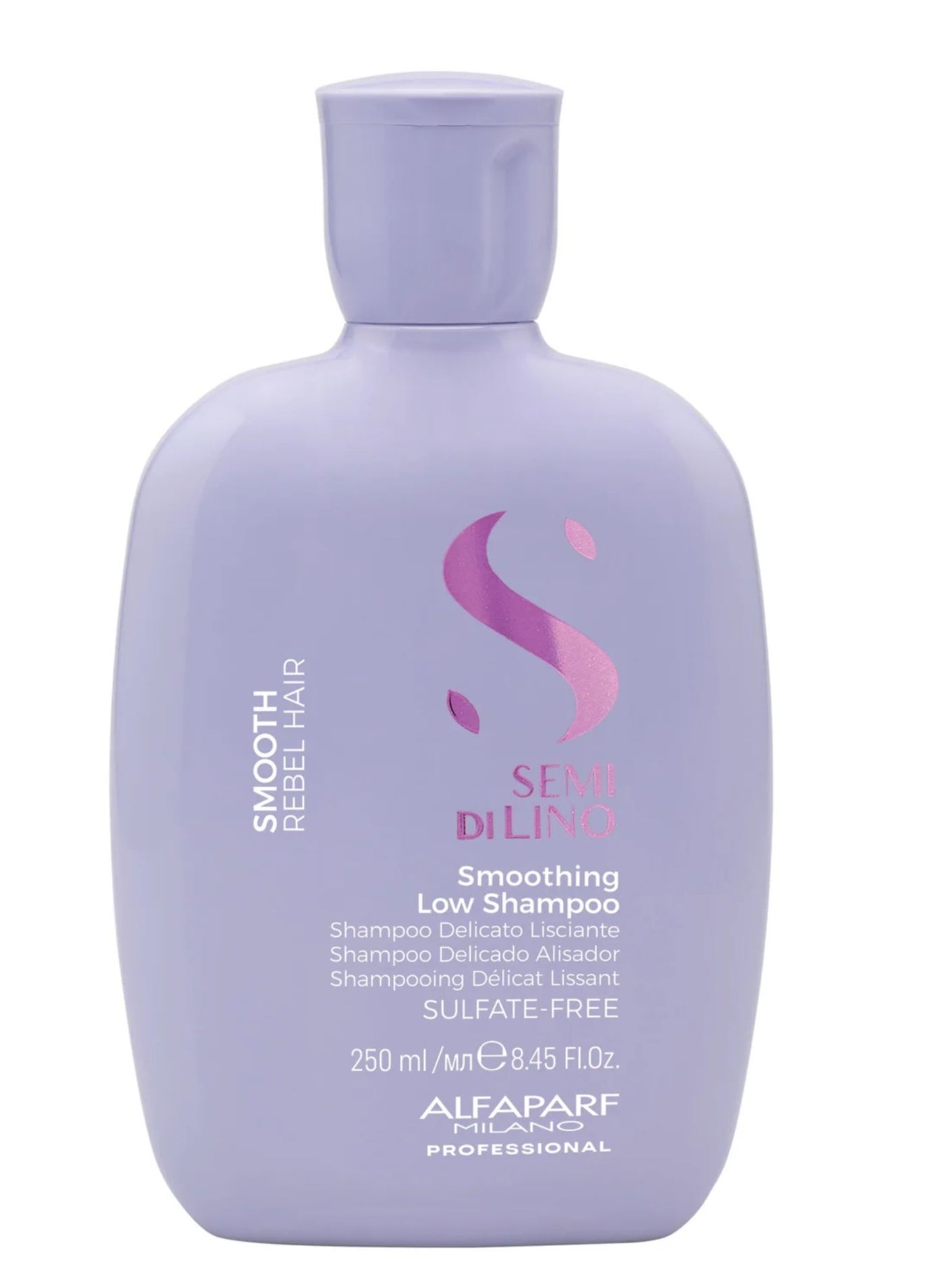Semi Di Lino Smooth Rebel Hair Smoothing Low Shampoo 250ml | Gentle Shampoo for Frizz Control, Smooth Hair And Long-Lasting Softness