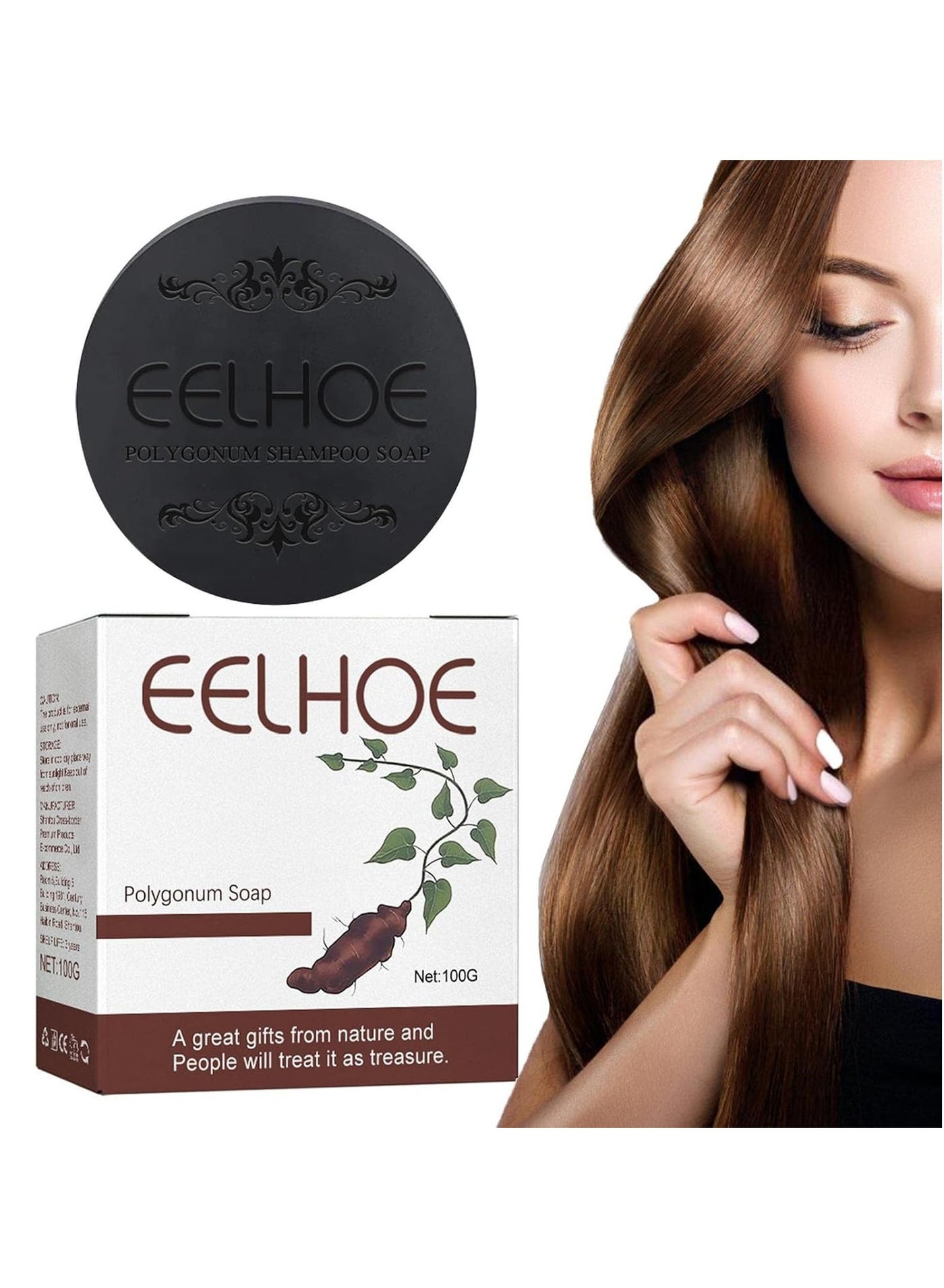 Natural Herb Polygonum Multiforum Soap Shampoo White Hair Effective Permanent Change To Black Shampoo Soap