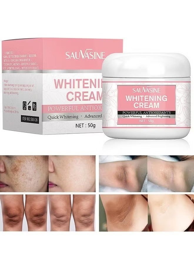 50G Whitening And Brightening Cream, Advanced Skin Brighten Body Cream Moisturizing Anti Wrinkle And Firming Daily Skin Care Cream Body Quick Whitening Cream Rapid Skin Bleaching Cream