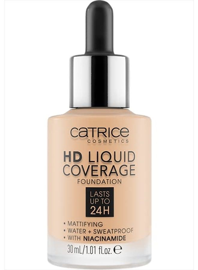 HD Liquid Coverage Foundation | High & Natural Coverage | Vegan & Cruelty Free (008 | Fair Beige)