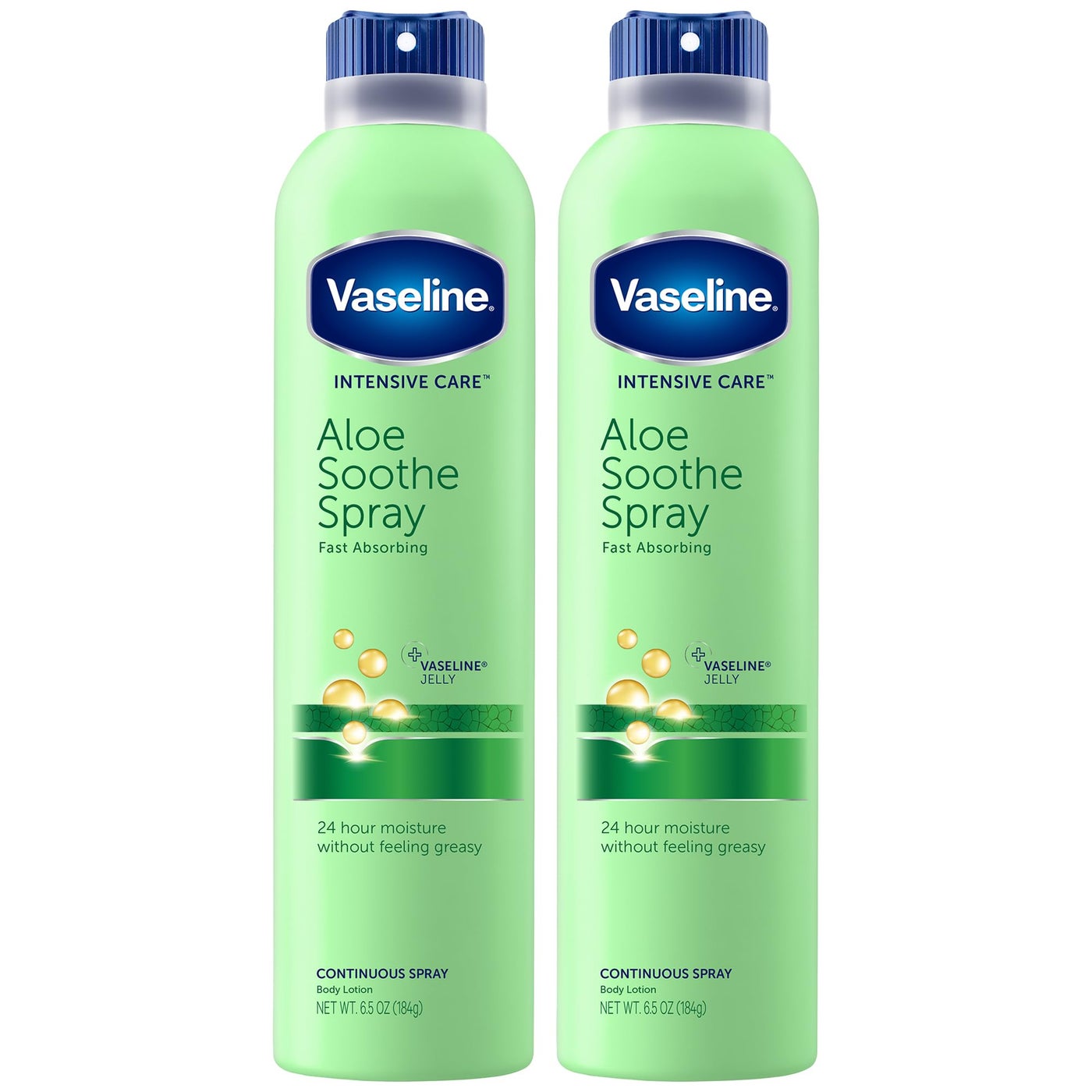 Vaseline Aloe Soothe Spray 2-Pack â€“ Non-Greasy, Fast-Absorbing All-Over Soothing Moisturizer for Dry Skin, 6.5 Oz Ea