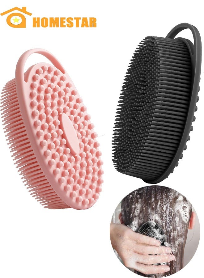 2 Pack Silicone Body Scrubber, Loofah Exfoliating Body Scrubber, Silicone Loofah Shower Body Scrubber