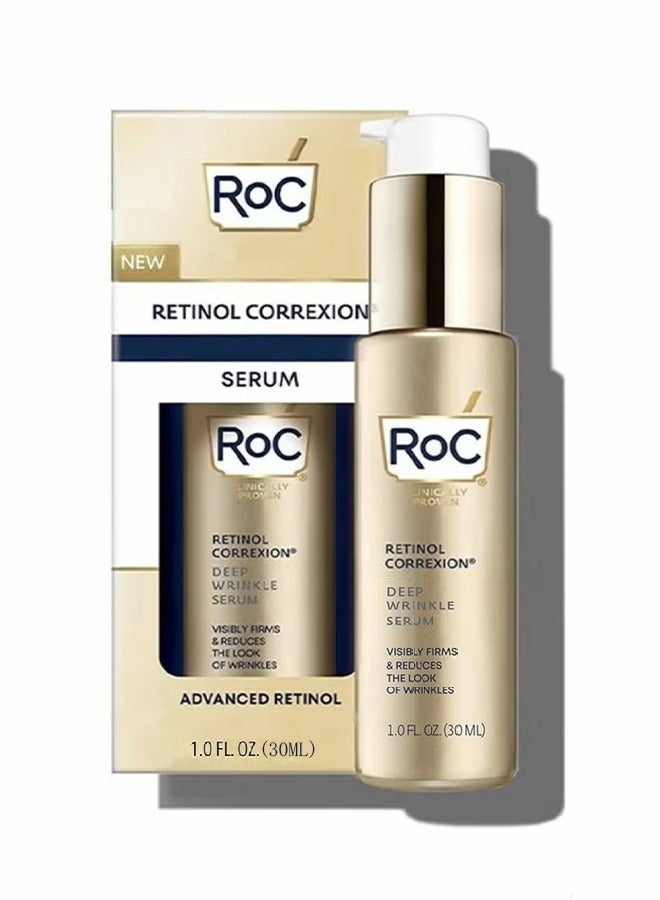 Retinol Correxion Deep Wrinkle Serum - Daily Anti-Wrinkle and Ageing Treatment - Firming Moisturiser - Pure RoC Retinol - with Ascorbic Acid - 30 ml