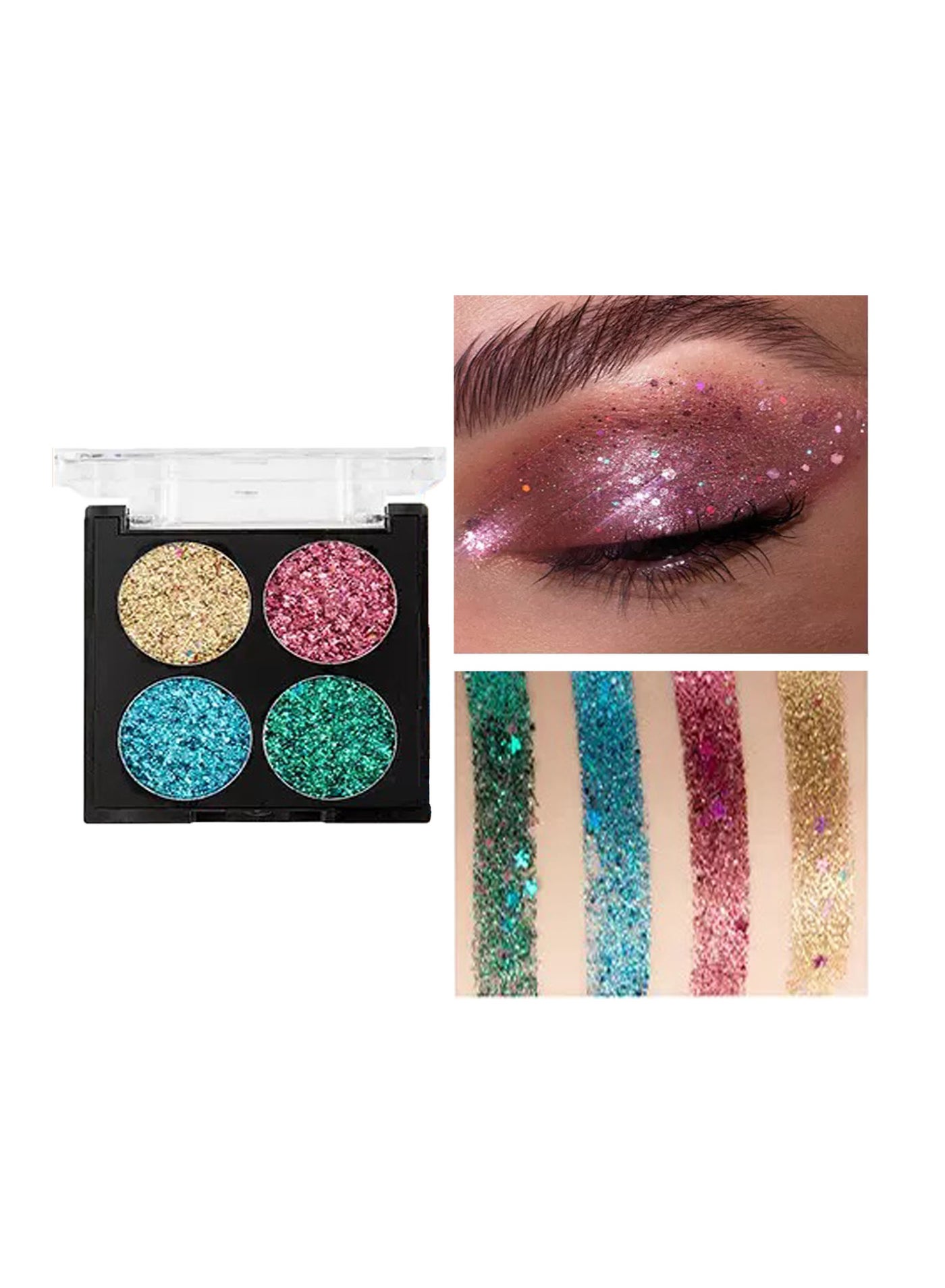 4 Color Glitter Eye Shadow Palette