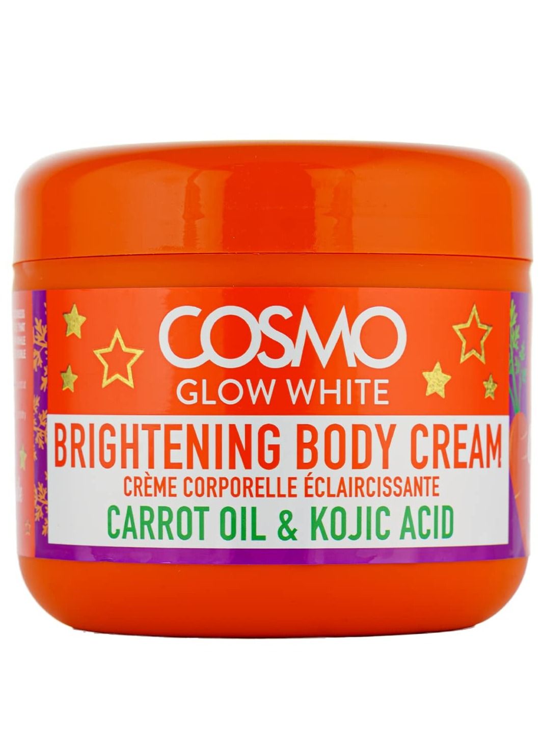 Cosmo Glow White Brightening Body Cream 300g | Combines the Goodness of Carrot Oil, Kojic Acid & Vitamin E | Nourish & Revitalize | For Men and Women | Red