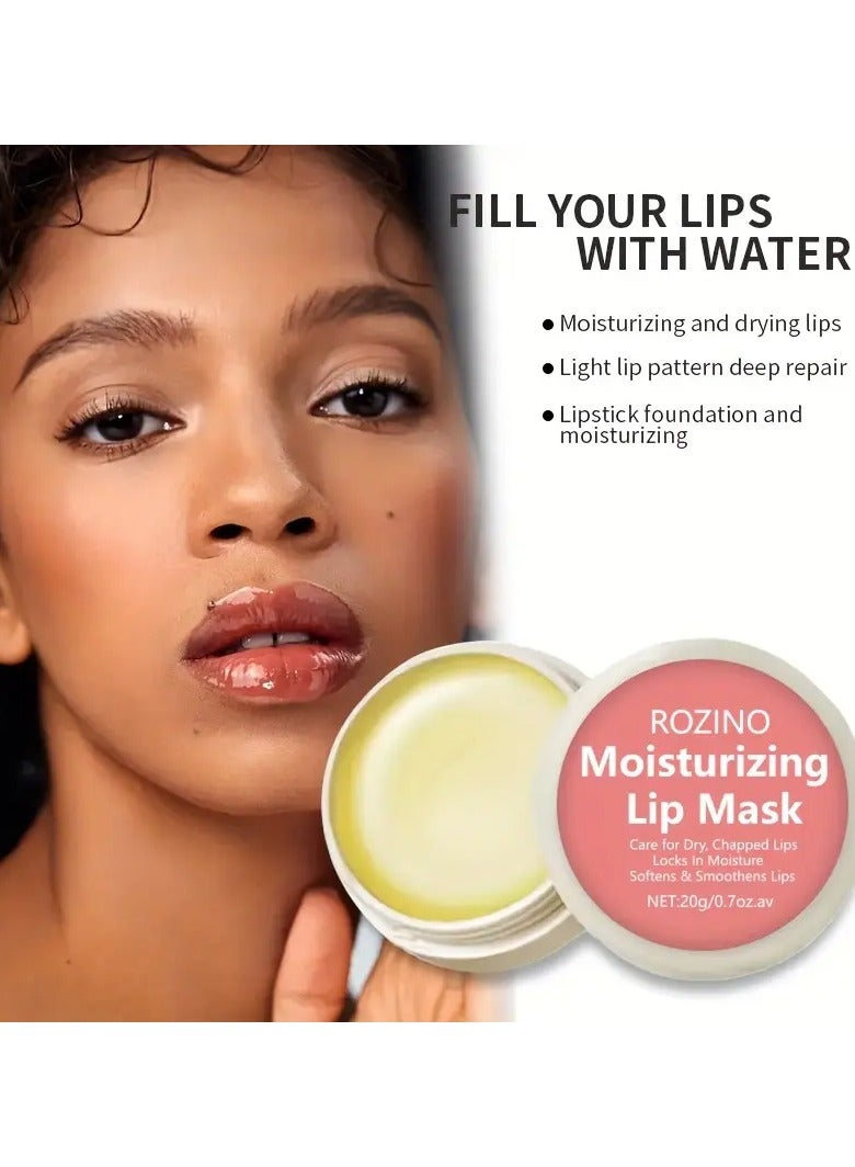 1pc Rozino Moisturizing Lip Mask for Women, 20g - Hydrating Glycerin Formula, Long-Lasting Brightening, Prevents Dryness, Cracking & Peeling, Autumn & Winter Nourishment