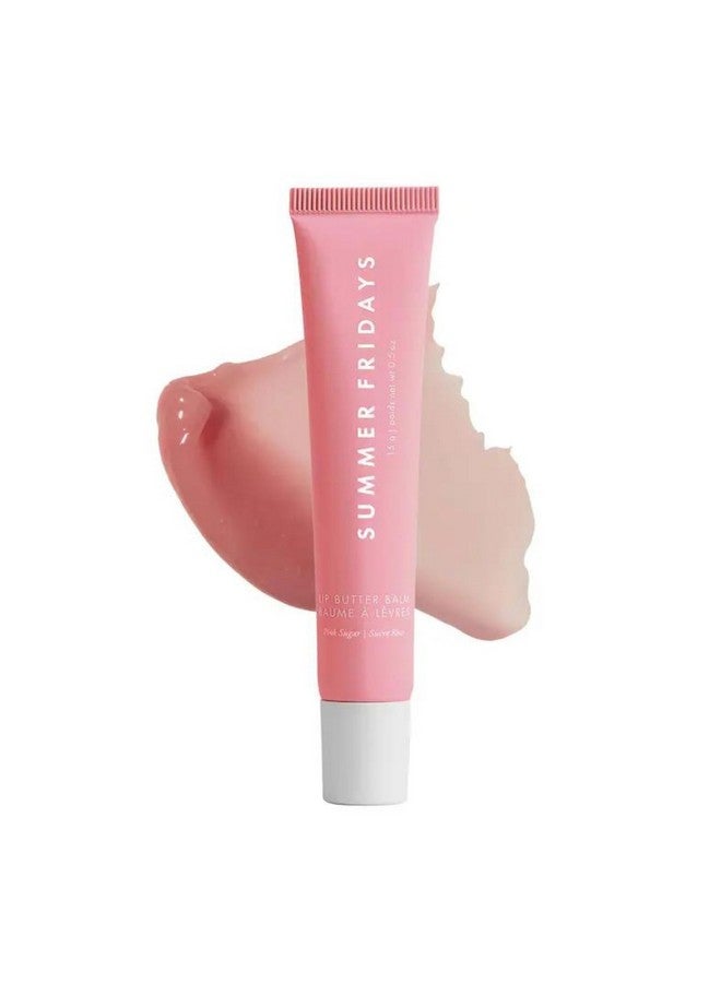 Lip Butter Balm Hydrating Lip Mask Shea Butter Vegan Pink Sugar (0.5 Oz)