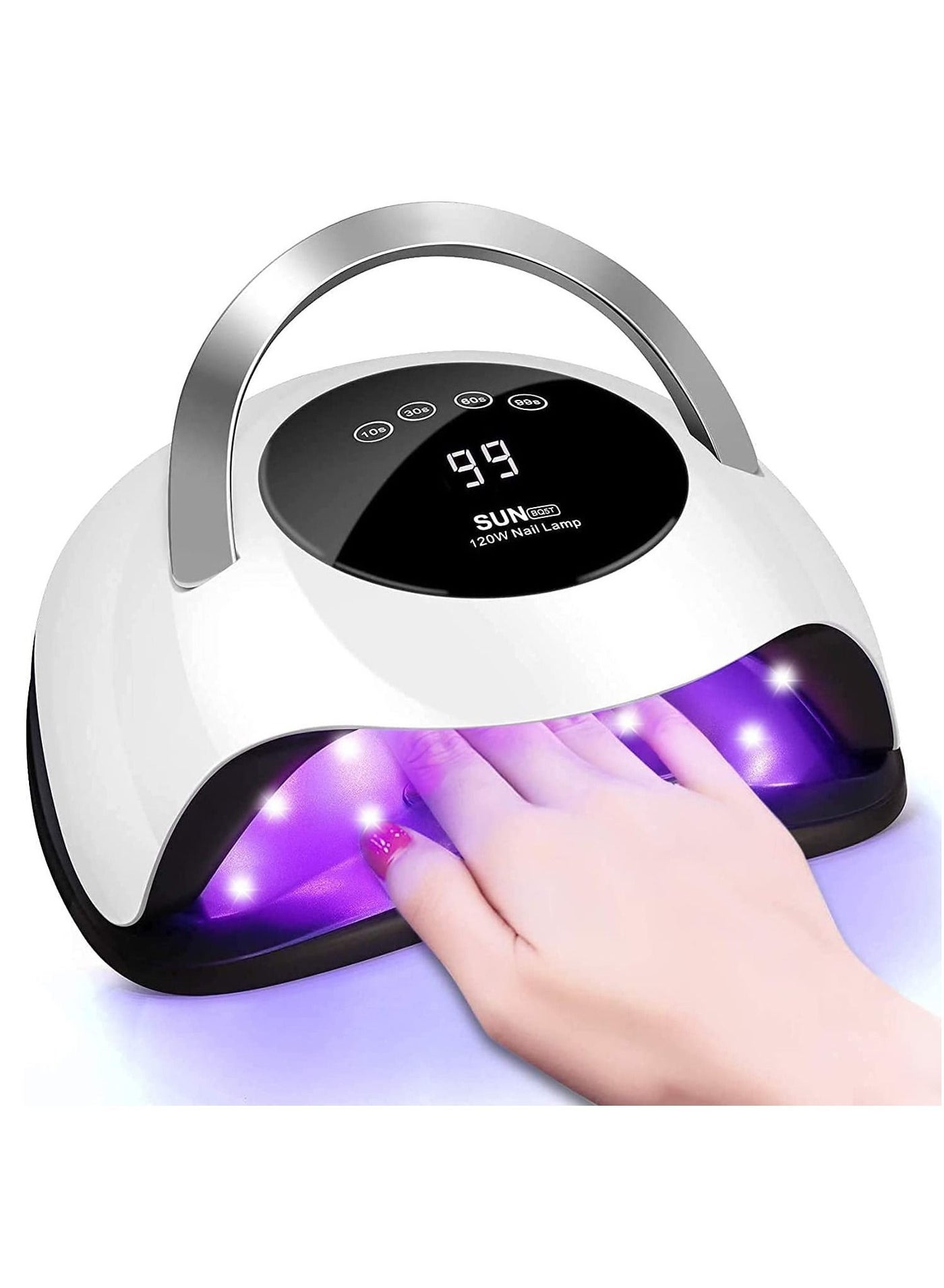 120W UV LED Nail Lamp, LED Nail Light Fast Nail Dryer for Gel Polish Manicure Professional Gel UV Light Nail Curing Lamp with 4 Timers, Auto Sensor Gel Nail Polish UV Light for Salon and Home Use