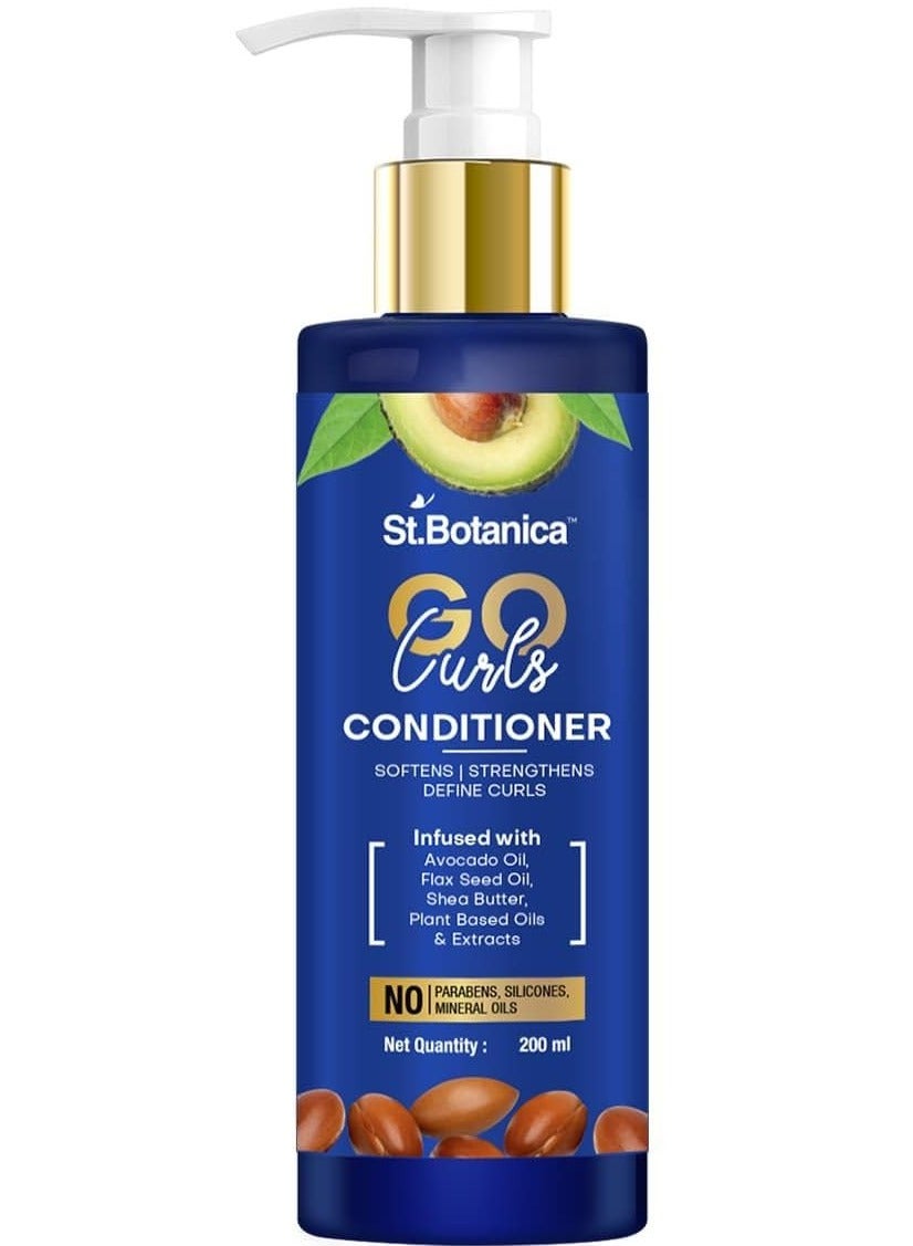 St.Botanica GO Curls Hair Conditioner with Avocado Flaxseed Oil Pea Protein to Soften Hydrate Curly Hair