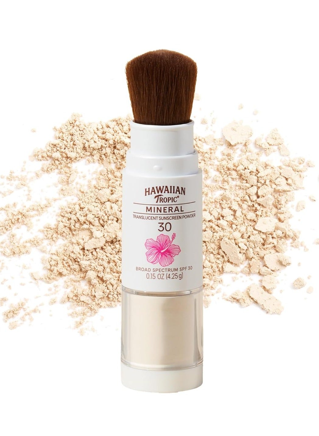 Mineral Powder Sunscreen Brush, SPF 30 | SPF Powder Sunscreen for Face, Brush On Sunscreen Powder for Face, Translucent Powder Sunscreen, SPF 30