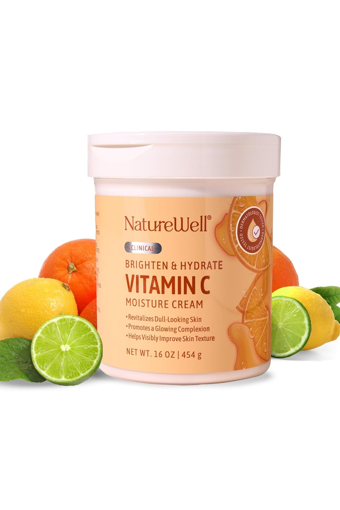 Vitamin C Brightening Moisture Cream for Face, Body, & Hands, Visibly Enhances Skin Tone, Helps Improve Overall Texture & Provides Lasting Hydration, 16 Oz