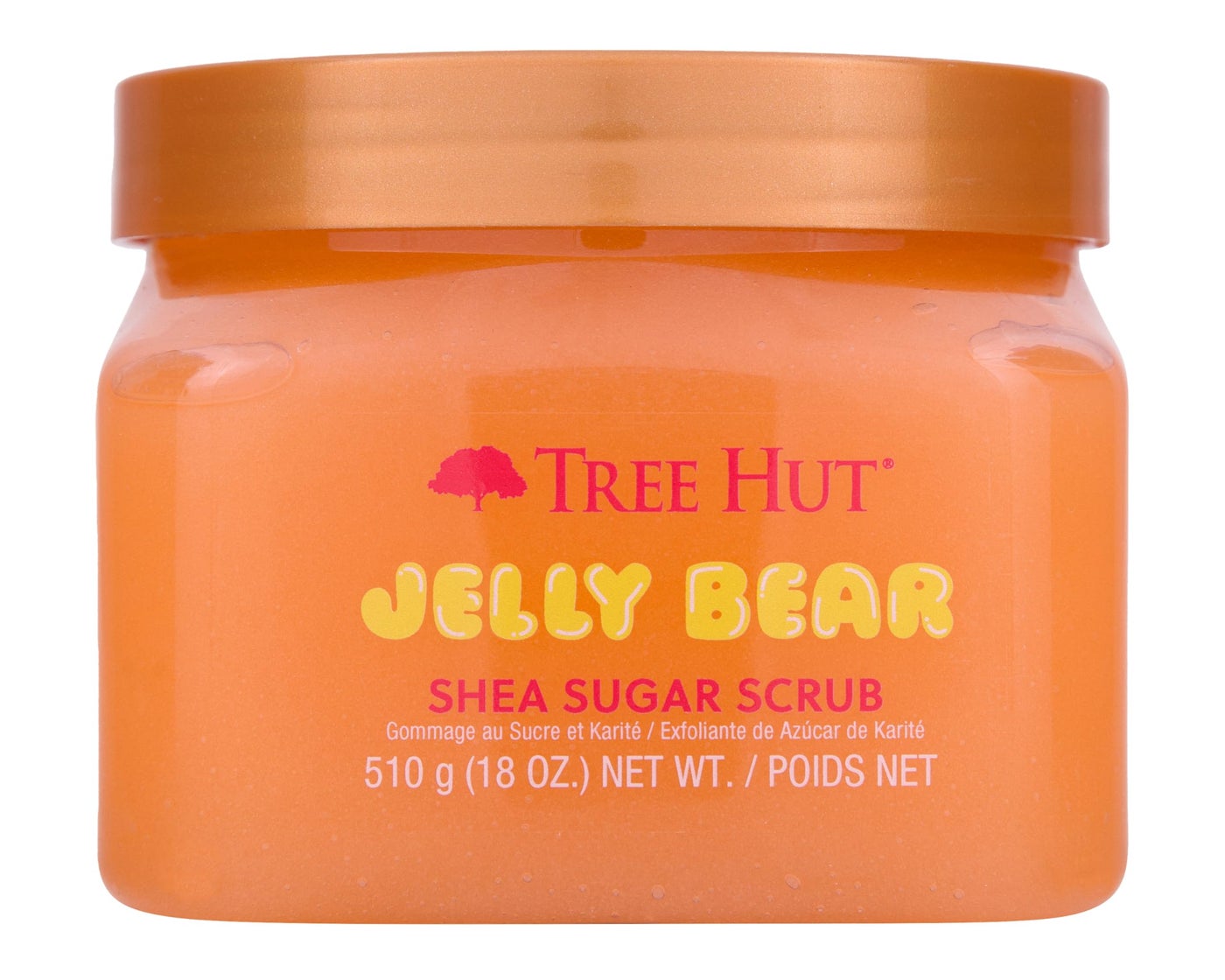 Tree Hut Jelly Bear Shea Sugar Scrub, Exfoliating, Hydrating & Moisturizing Body Scrub with Shea Butter & Nourishing Essential Oils, Smooth & Soften Skin, 18 oz