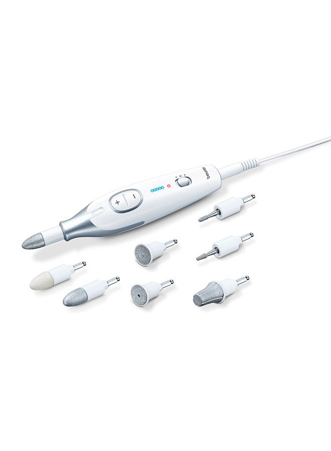 MP 42 Pedicure and Manicure Set | Electric Nail File with 7 Sapphire and Felt Attachments | LED Precision Light | 2500-4600 RPM | Storage Bag | 3 years Warranty