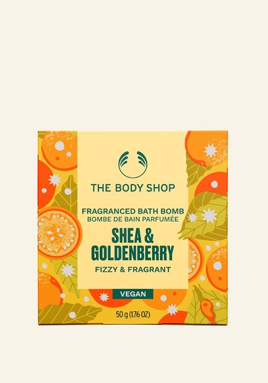 Shea & Goldenberry Bath Bomb – Limited Edition Fizzy & Fragrant Bath Soak, Sparkling Fruity Scent, Relaxing Self-Care Bath Fizzy for Body & Mind, 50g