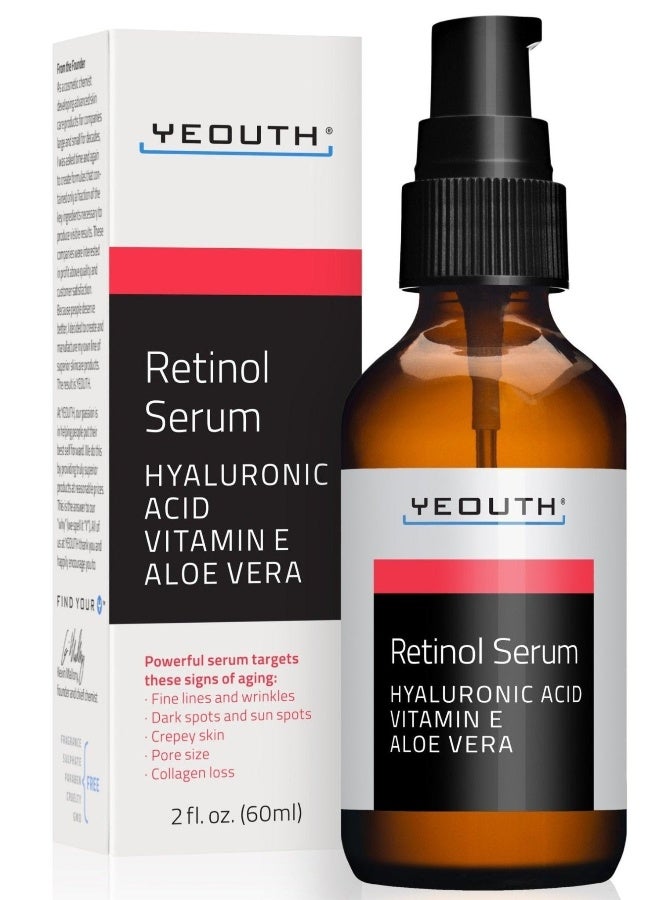 2.5% Retinol Serum With Hyaluronic Acid, Vitamin E, Aloe Vera, 2Oz - image 2