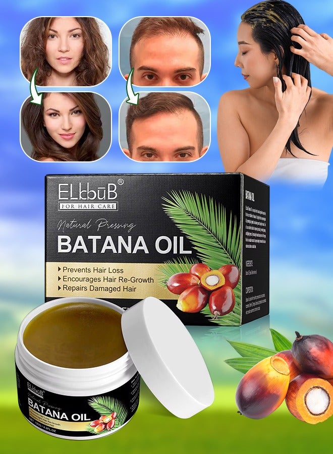 120g Natural Batana Oil Hair Butter Raw Batana Oil for Hair Growth with Castor Seed Oil and Shea Butter Batana Oil Enhance Hair Strength Prevent Hair Loss Repair Splitting Drying Hair Growth Oil