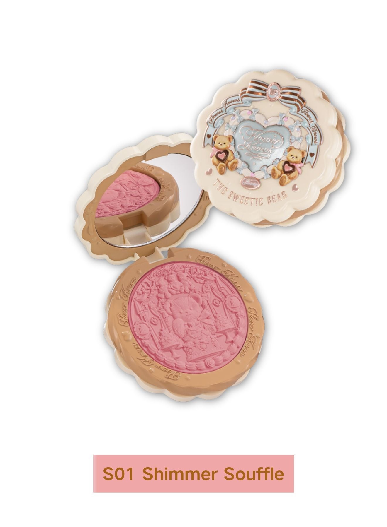 The Sweetie Bear Collection Silk Satin Blush S01 Shimmer Souffle - Rosy Petal Soft Glow Cheek Color
