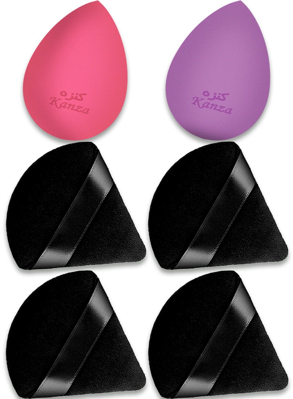 6 Pcs Makeup Sponge Set Triangle Velvet puff and Beauty Blender Sponge Makeup Puff Set for Liquid Cream and Powder Make Sponge High Definition Set