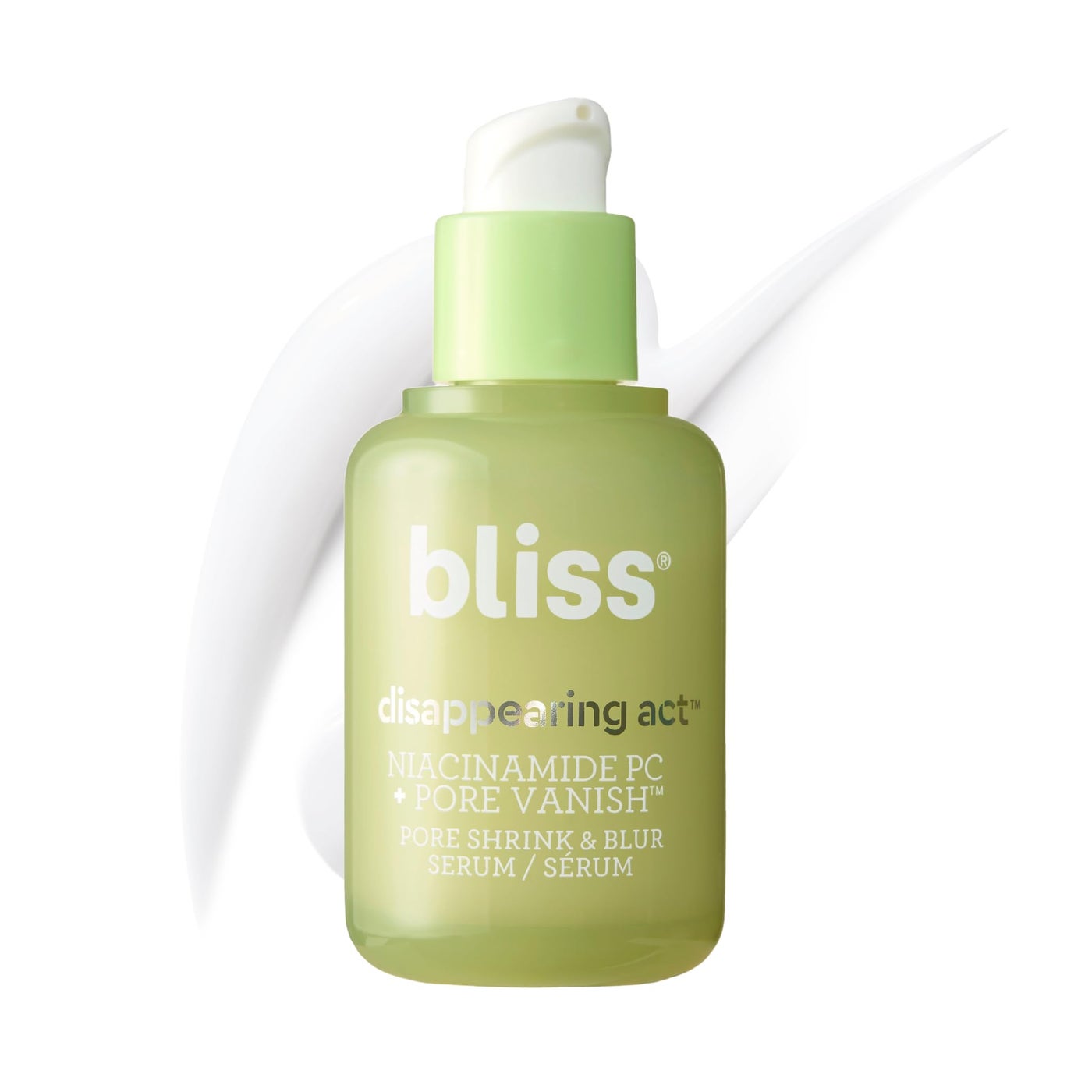 â€‹Bliss Niacinamide + Pore Vanish Complex Disappearing Act Serum â€“ With Vitamin B3 + Green Tea - Reduces Pores & Dark Spots - Achieve Glass Skin - Clean, Cruelty-Free - 1 Fl Oz