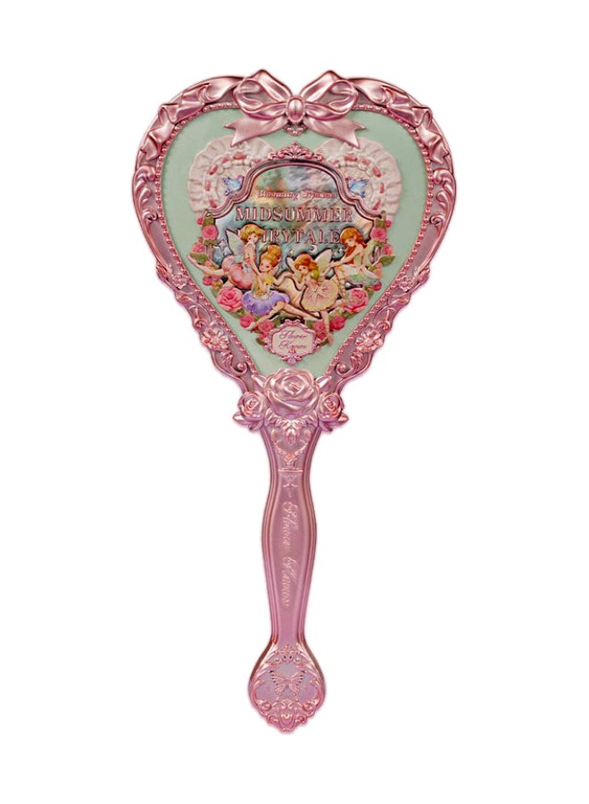 Midsummer Fairytales Hand Mirror Embossed Flower Hand Held Makeup Mirror -Tea Menthe