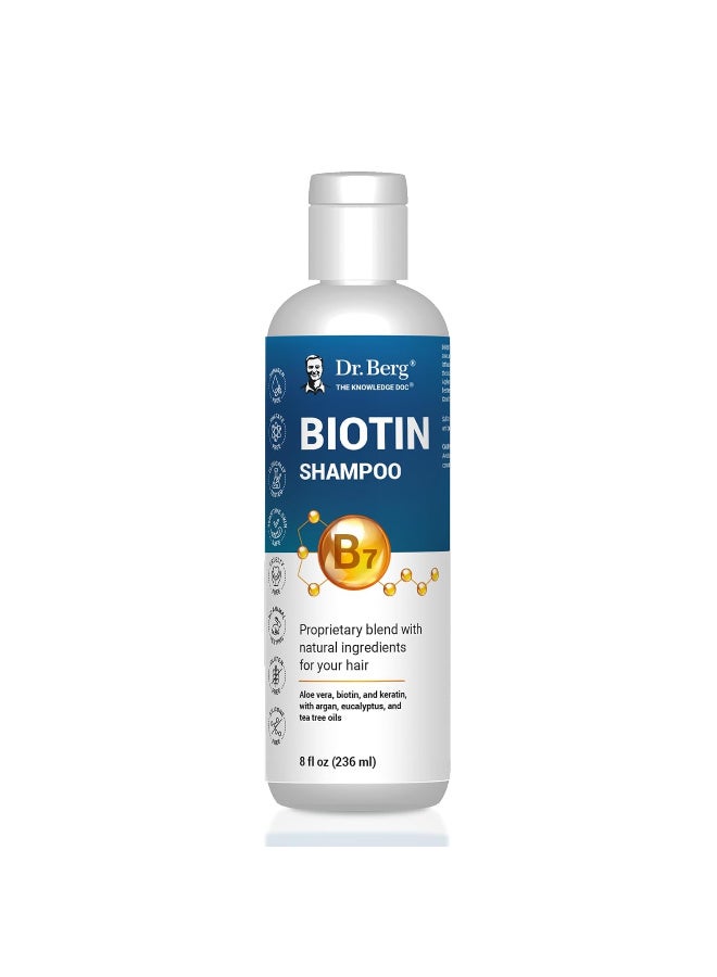 Biotin Shampoo for Men & Women (Improved High-Performance Formula) - Independently Tested & Certified Paraben- Sulfate- & Silicone-Free - Infused w/Biotin, Argan Oil & Botanicals - 8 Fl oz