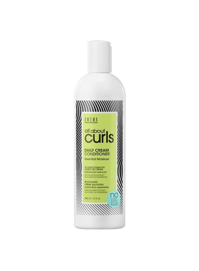 All About Curls Daily Cream Conditioner | Essential Moisture | Strengthens | 3X Resistance to Breaking | All Curly Hair Types | 15 Fl Oz