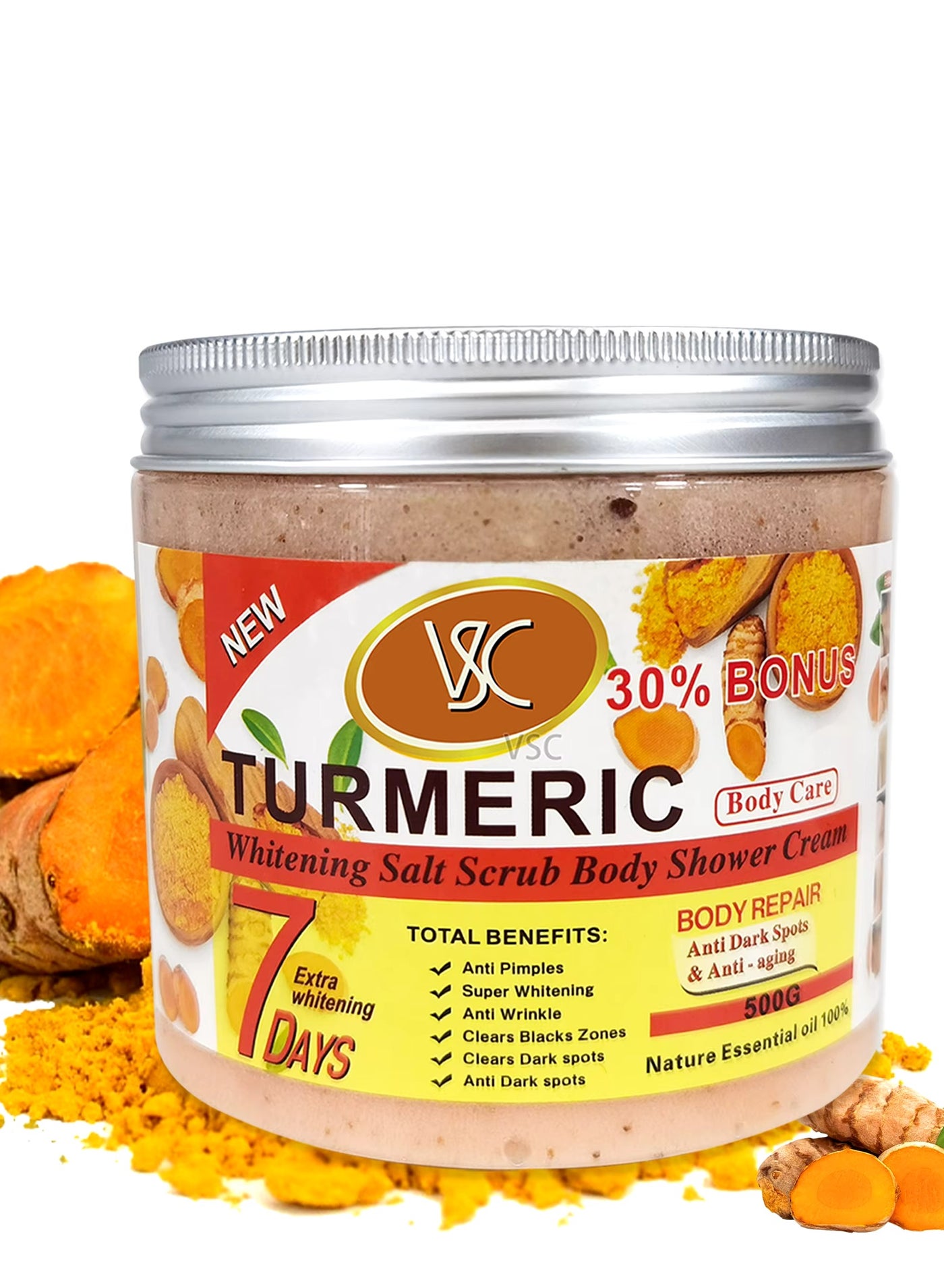 Turmeric Super Whitening Salt Body Scrub 500 g