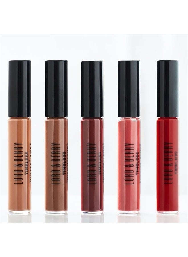 Lord & Berry Timeless Kissproof Semi Matte Liquid Lipsticks Ultra Light & Thin Coverage for Smooth & Nourished Lips Long Lasting Lipstick for Women, Vegan & Cruelty Free Makeup Set, Brave Red