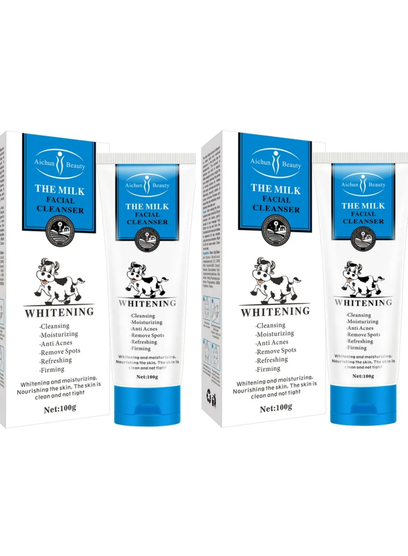 Best Expensive's Wash Whitening Moisturizing Cream Facial Cleanser Milk Off Foam 100 g 2 pcs