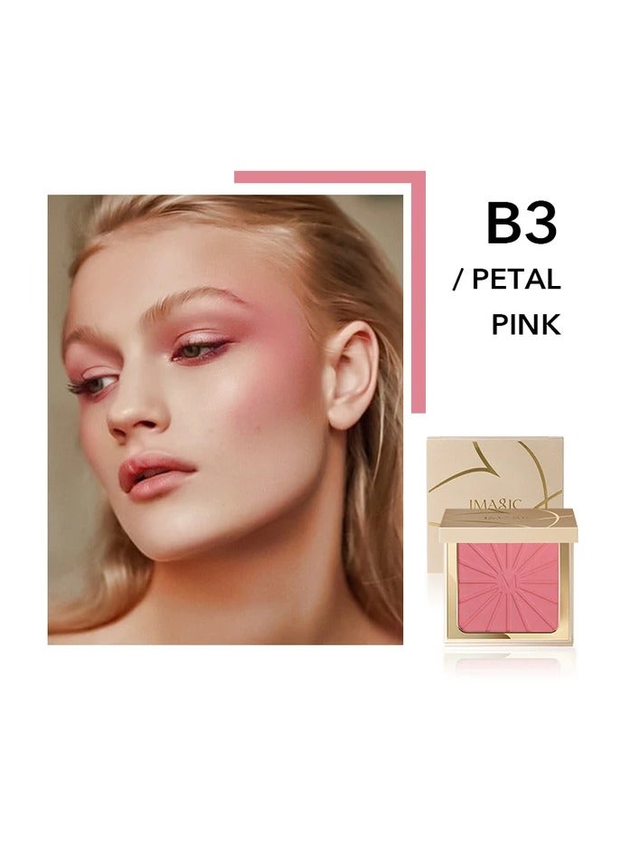 IMAGIC Radiant Highlighter & Blusher Palette | Illuminate & Add a Natural Flush | Buildable, Blendable Glow for All Skin Tones (B3 PETAL PINK)